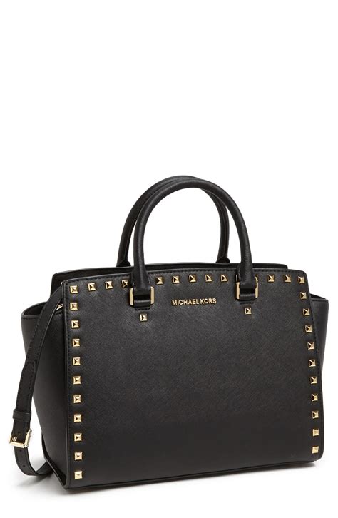 michael kors selma luggage saffiano leather satchel|Michael Kors saffiano satchel.